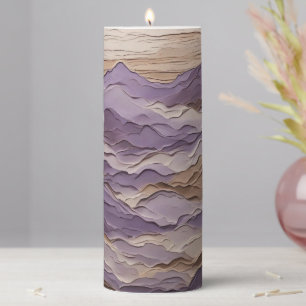 Purple and Brown Mystic Mountain Pillar Candle