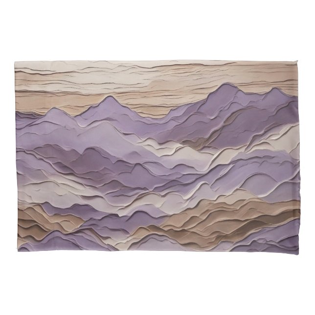 Purple and Brown Mystic Mountain Pillow Case (Front)