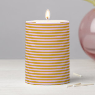 Purple and brown stripes pillar candle