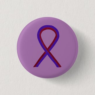 Purple and Burgundy Awareness Ribbon Custom Button
