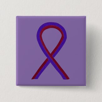 Purple and Burgundy Awareness Ribbon Custom Button