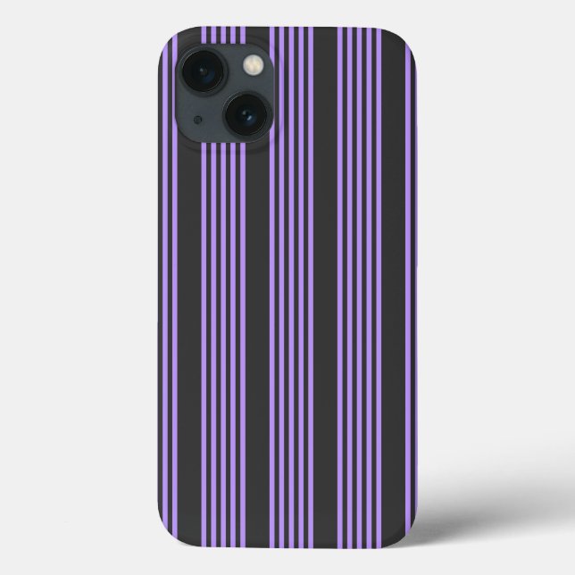 Purple and charcoal five stripe pattern Case-Mate iPhone case (Back)