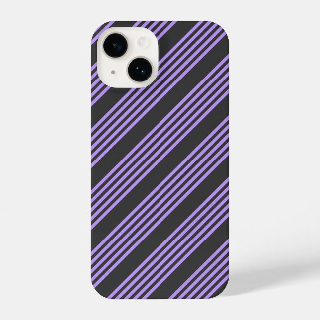 Purple and charcoal five stripe pattern iPhone case (Back)