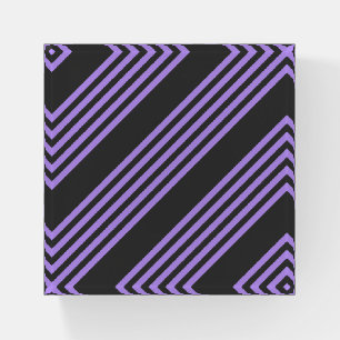 Purple and charcoal five stripe pattern paperweight