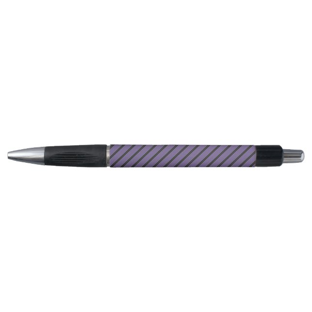 Purple and charcoal five stripe pattern pen (Front)