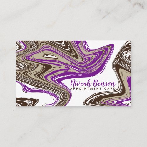 purple and chocolate strokes appointment card