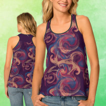 Purple and Colorful Swirling Watercolor Tank Top