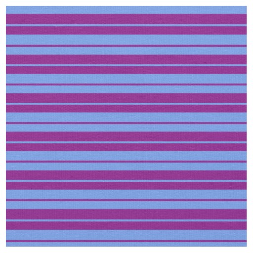 Purple and Cornflower Blue Stripes Fabric