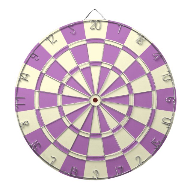 Purple And Cream Beige Color Dart Board (Front)