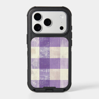 Purple and cream buffalo check plaid pattern iPhone 17 pro case