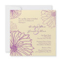Purple and Cream Mum Flowers Wedding Invitation invitation