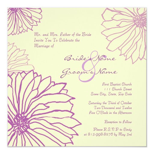 Purple And Cream Wedding Invitations 5