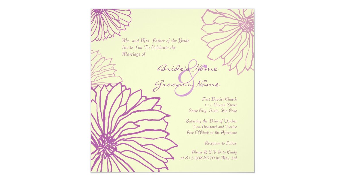 Purple And Cream Wedding Invitations 2