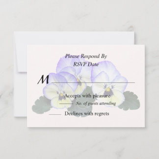 Purple and Cream Pansies RSVP Card