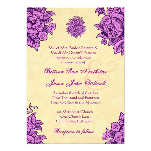 Purple And Cream Wedding Invitations 7
