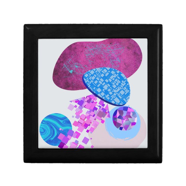 Purple And Cyan Modern Shapes Gift Box (Front)