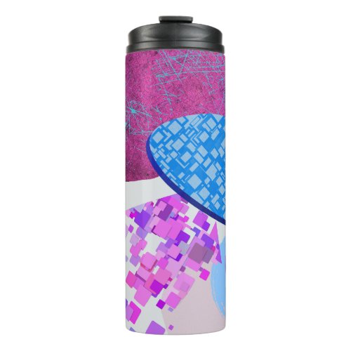 Purple And Cyan Modern Shapes Thermal Tumbler