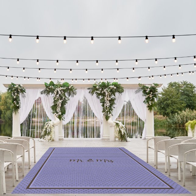 Purple and Dark Brown Striped Polka Dots Outdoor Rug (Insitu (Wedding 1))