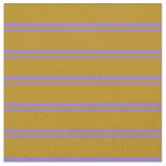[ Thumbnail: Purple and Dark Goldenrod Striped/Lined Pattern Fabric ]