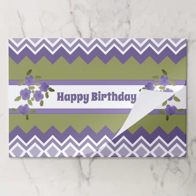 Purple and Dark Olive Paper Placemats (Folded)