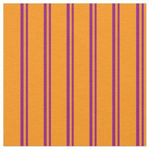 Purple and Dark Orange Colored Stripes Fabric