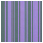 [ Thumbnail: Purple and Dark Slate Gray Colored Lines Fabric ]