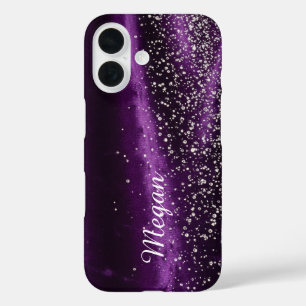 Purple and diamonds - Stunning Barely There iPhone 16 Case