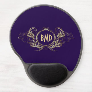 Purple And Faux Glitter Girly Floral Frame Gel Mouse Pad