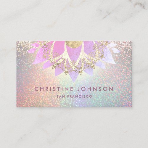 purple and faux gold effect design business card