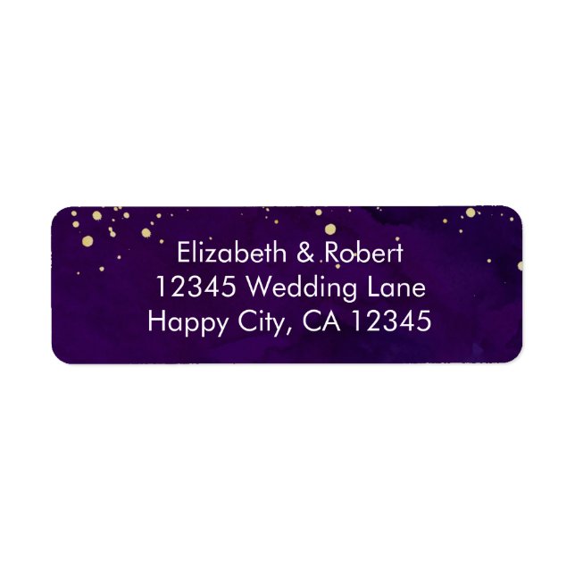 Purple and Faux Gold Glitter Label (Front)