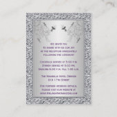 Purple and FAUX Silver Foil Floral Enclosure Card (Back)