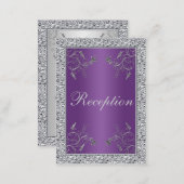 Purple and FAUX Silver Foil Floral Enclosure Card (Front/Back)
