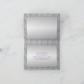 Purple and FAUX Silver Foil Floral Thank You Card (Inside)
