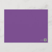 Purple and FAUX Silver Foil Table Number Card (Back)