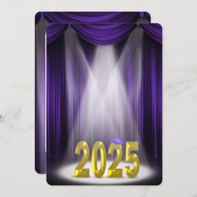 Purple and Gold 2025 Commencement Invite (Front/Back)