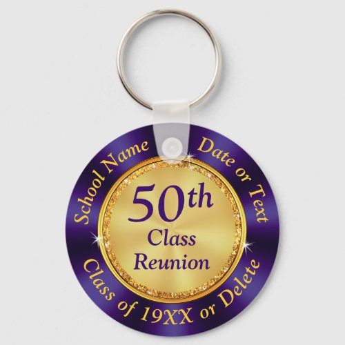 Purple and Gold 50 Year Class Reunion Souvenirs  Keychain