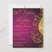 Purple and Gold 60th Birthday & Holiday Invite | Zazzle