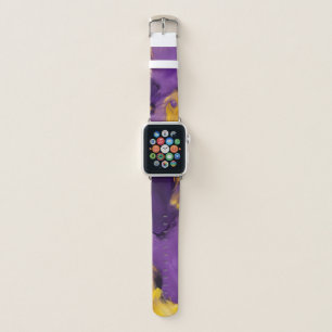 Purple and Gold Abstract Apple Watch Band