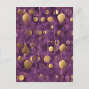 Purple and Gold Abstract Art Postcard
