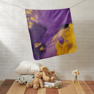 Purple and Gold Abstract Baby Blanket