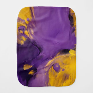 Purple and Gold Abstract Baby Burp Cloth