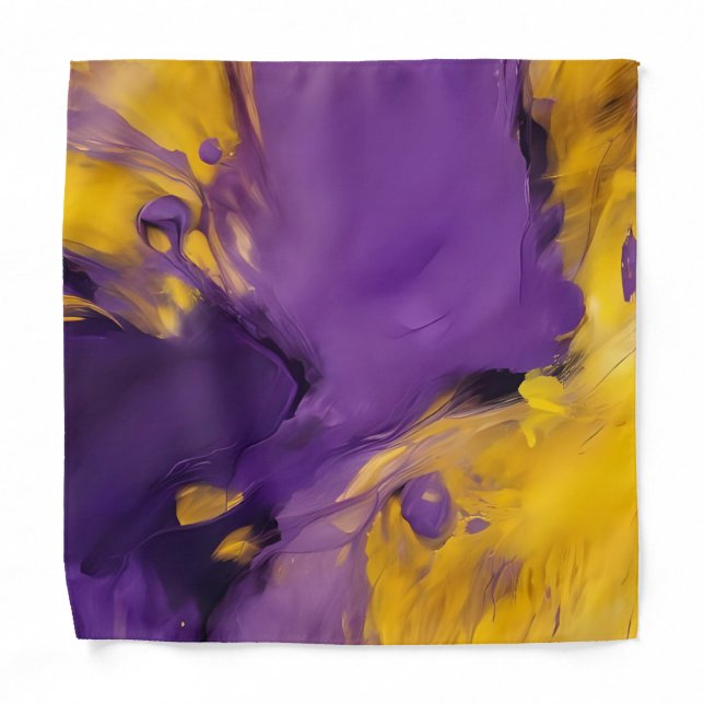 Purple and Gold Abstract Bandana (Front)