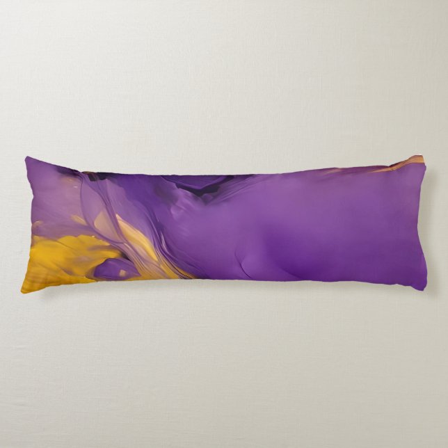 Purple and Gold Abstract Body Pillow (Front)