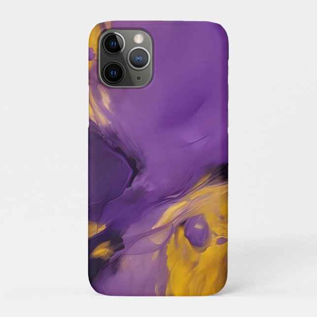 Purple and Gold Abstract Case-Mate iPhone Case (Back)