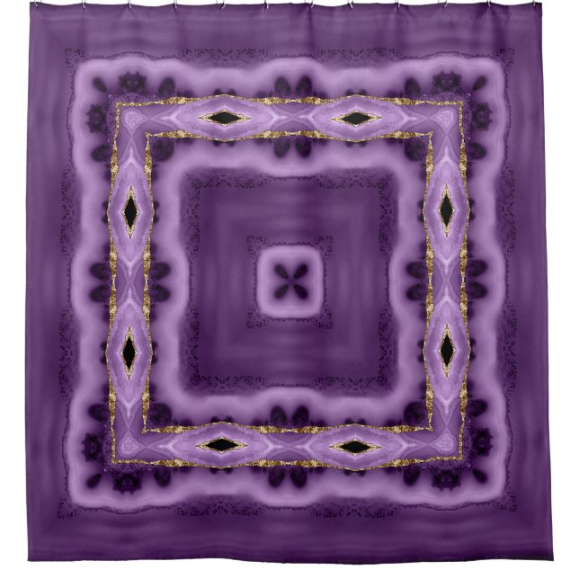 Purple and Gold Abstract Curtain (Front)