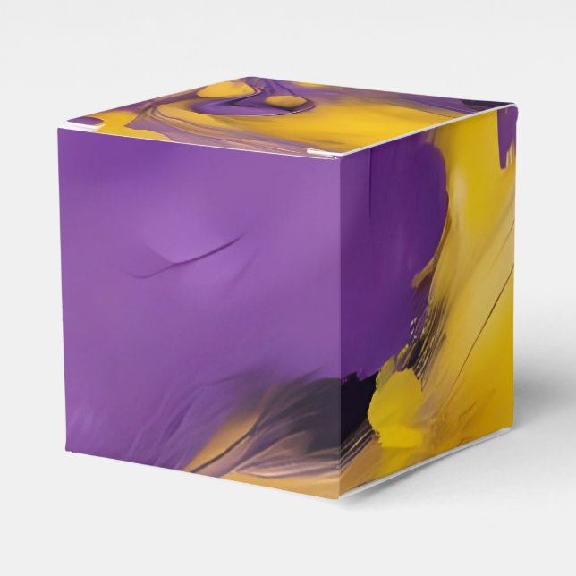 Purple and Gold Abstract Favor Boxes (Front Side)