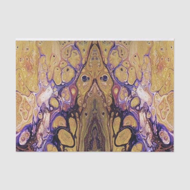 Purple and gold abstract paint tissue paper (Front)