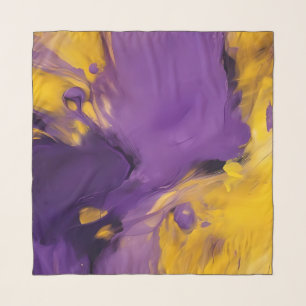 Purple and Gold Abstract Scarf