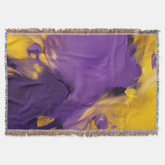 Purple and Gold Abstract Throw Blanket