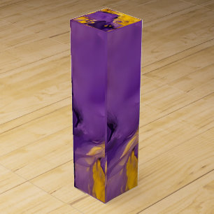 Purple and Gold Abstract Wine Box